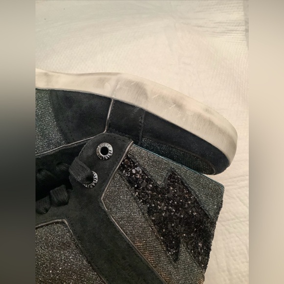 Zadig & Voltaire High Flash Shift Sparkle Leather Sneakers High Tops Sz 39 NWOB - Picture 5 of 15